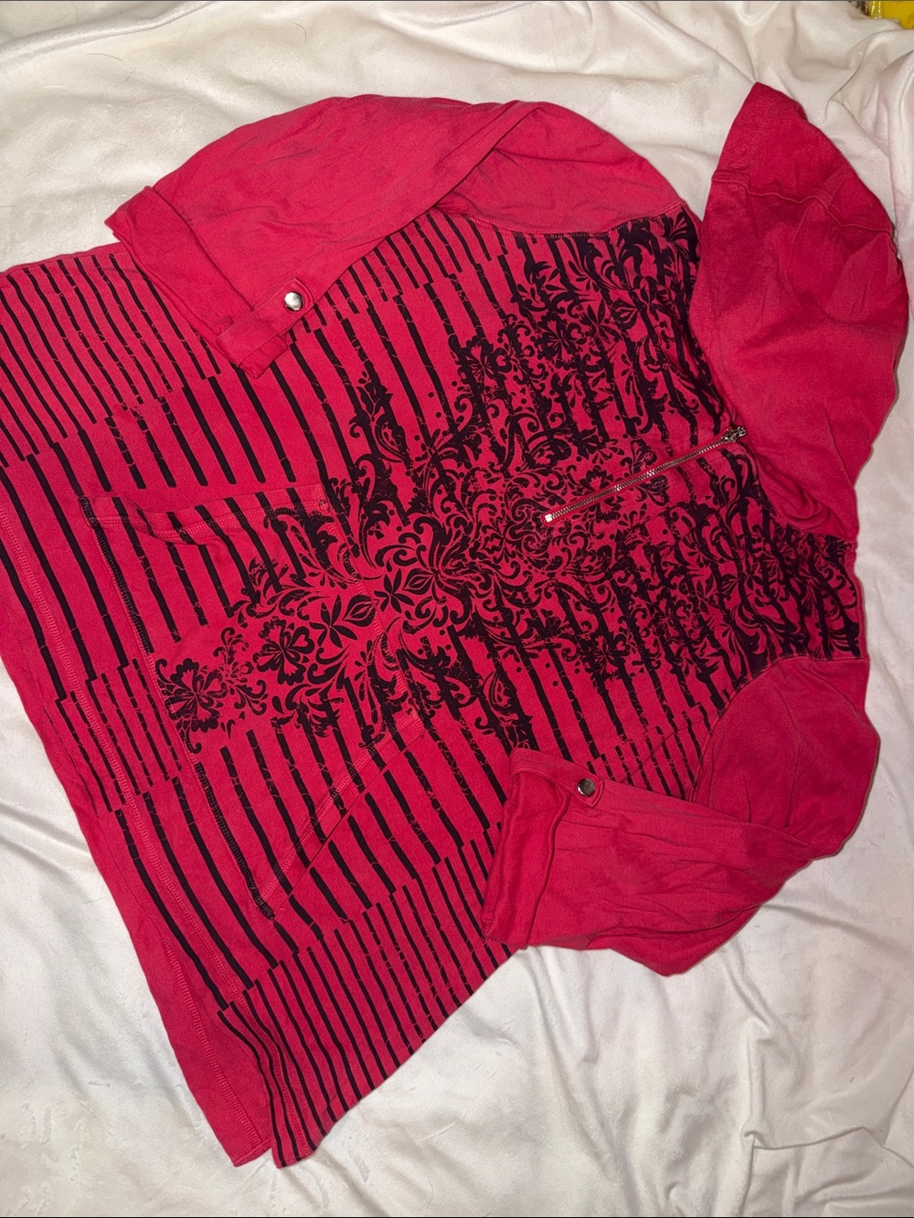 dusty red Graphic Hoodie Top